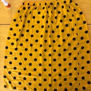 vintage polka dot yellow skirt , waist stretch *handmade* looking for best offer